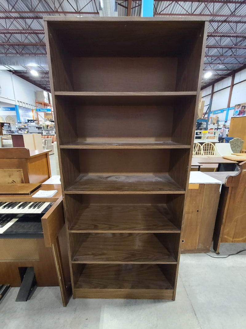 Tall 6-Tier Dark Walnut Grain Bookcase