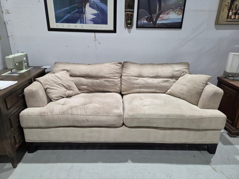 Modern Deep-Seat Beige Sofa