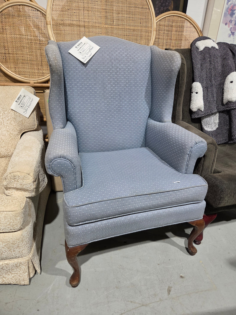 Light Blue Wingback Armchair