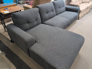2 Person Sectional Couch, Dark Grey