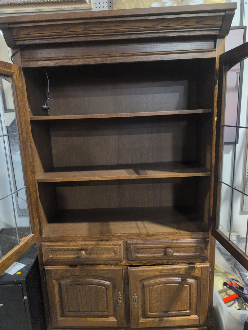 Wooden China Cabinet with Glass Windowed Doors