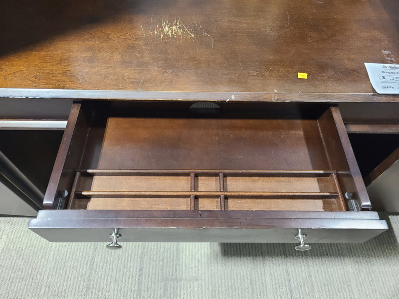 Spacious Functional Dark Wood Home Office Desk