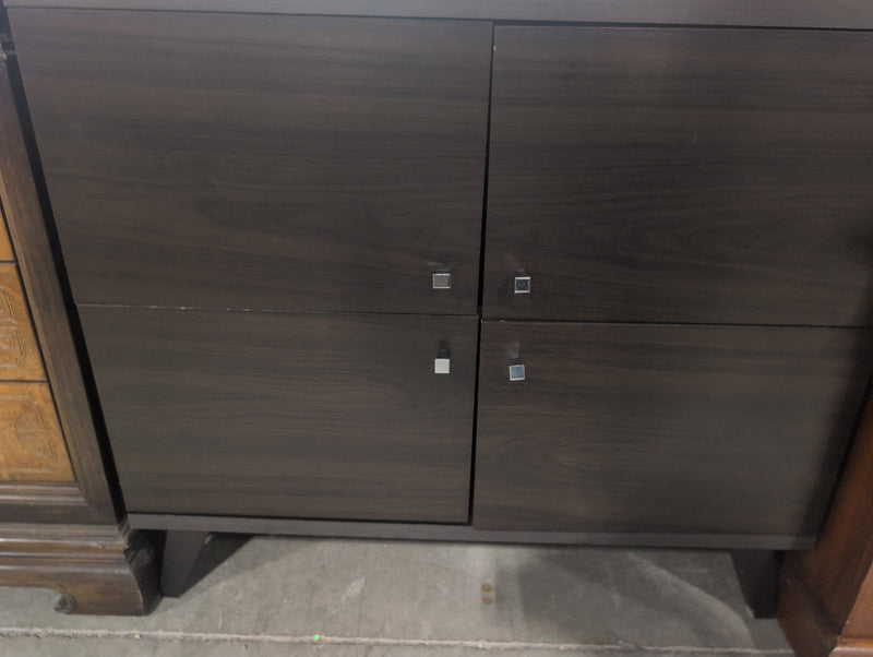 4 Door, 2 Shelf Storage Unit, Black