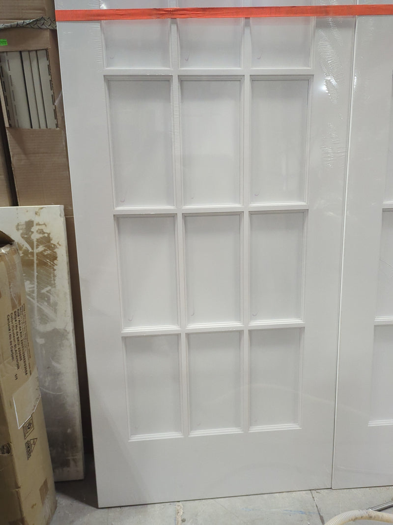 30 x 96 15-Lite Primed Solid Wood Clear Glass Interior French Door