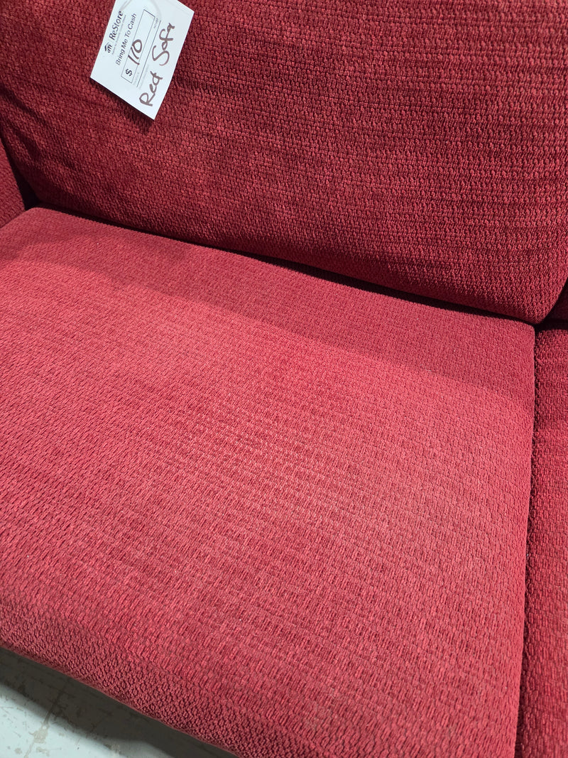 Cozy Crimson Red 3-Seat Sofa