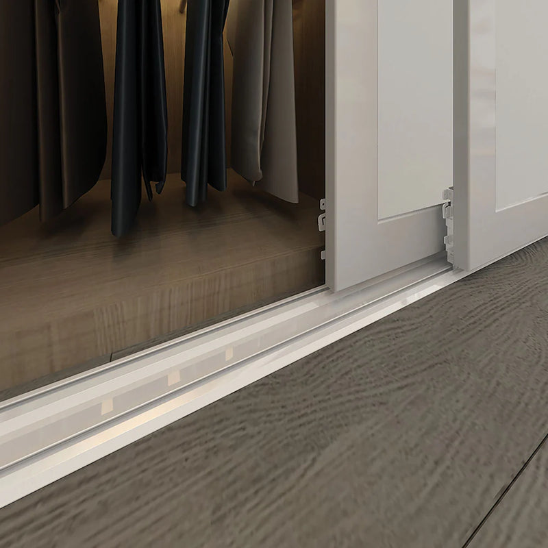 Lounge 1-Lite White Framed Frosted Glass Bypass Closet Doors (72" x 80")