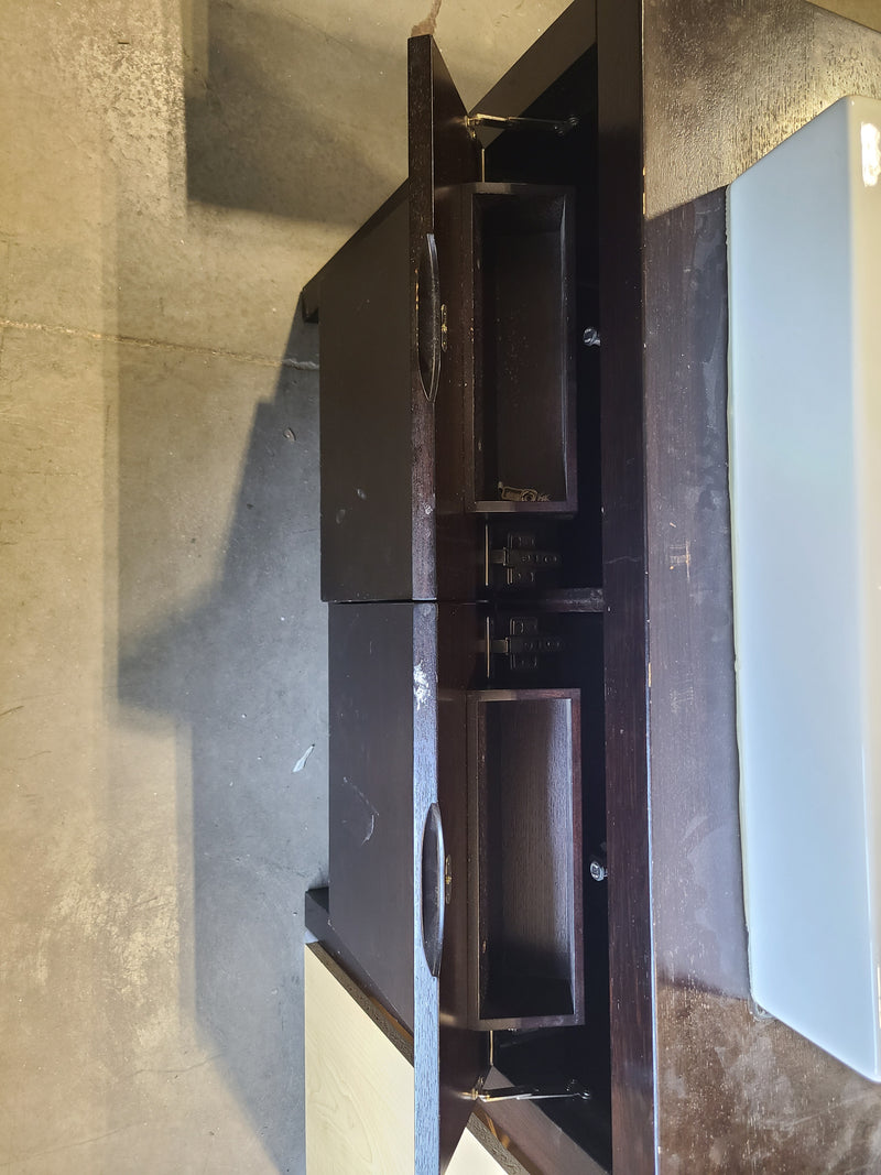 Dark Brown Vanity with Ceramic Sink