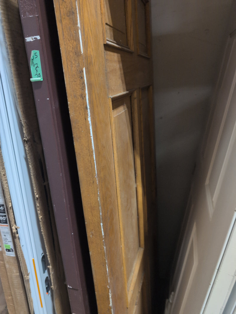 Brown Exterior Door with Pre-Drilled Holes