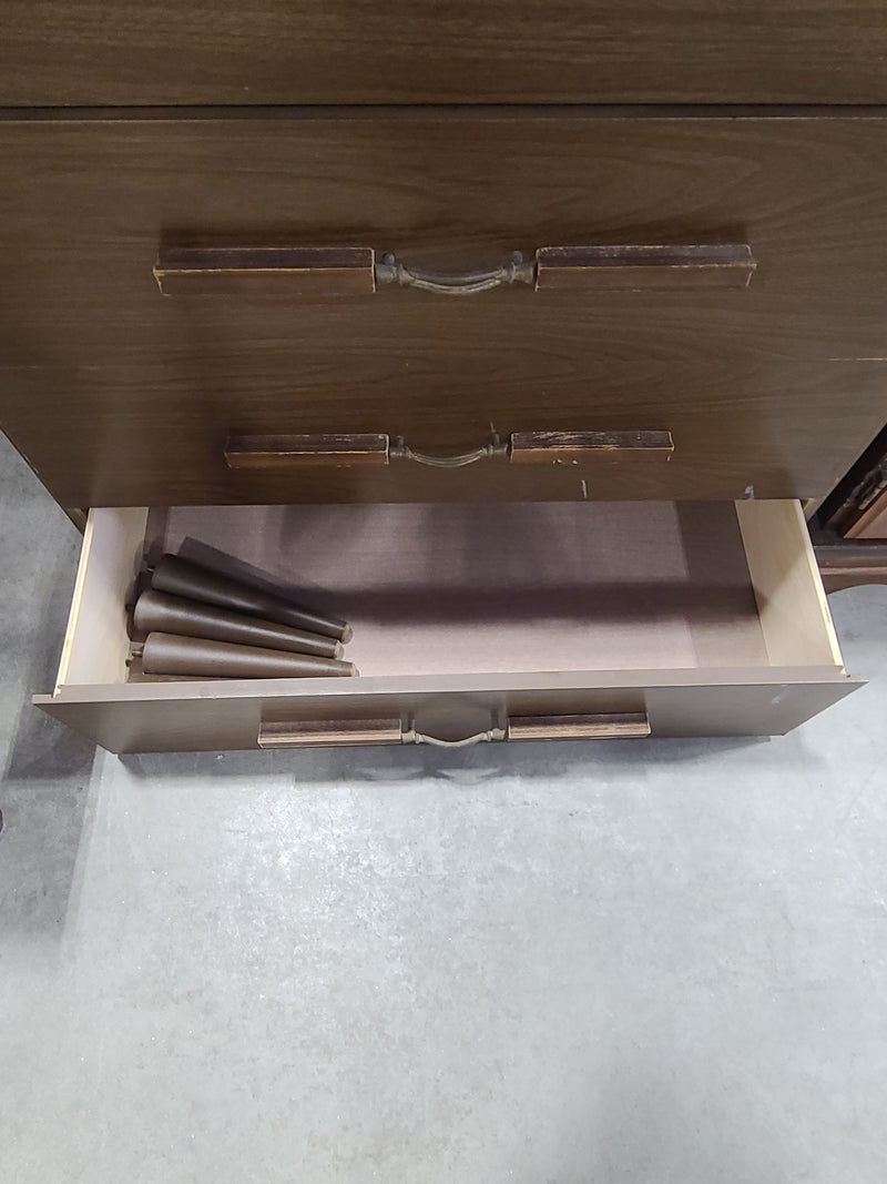 Vintage Mid-Century Style 4-Drawer Dresser in Dark Brown