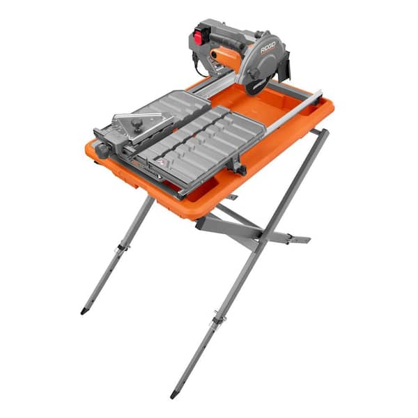 RIDGED 9 Amp 7 Inch Portable Wet Tile Saw with Stand