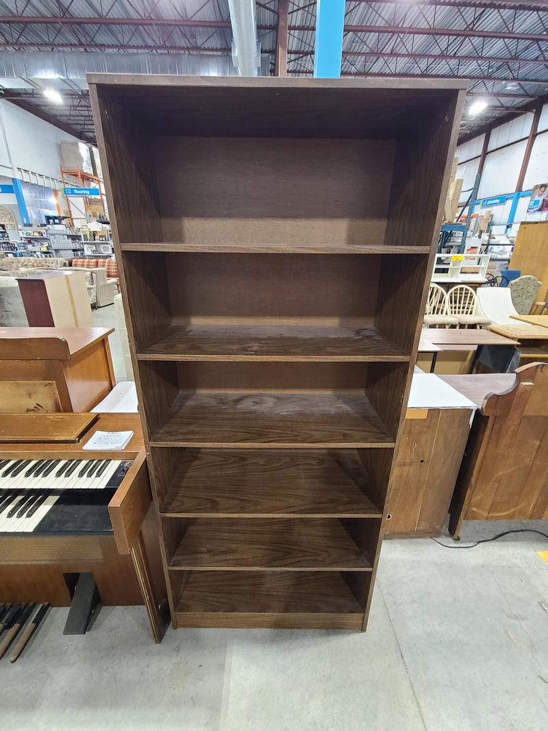 Tall 6-Tier Dark Walnut Grain Bookcase