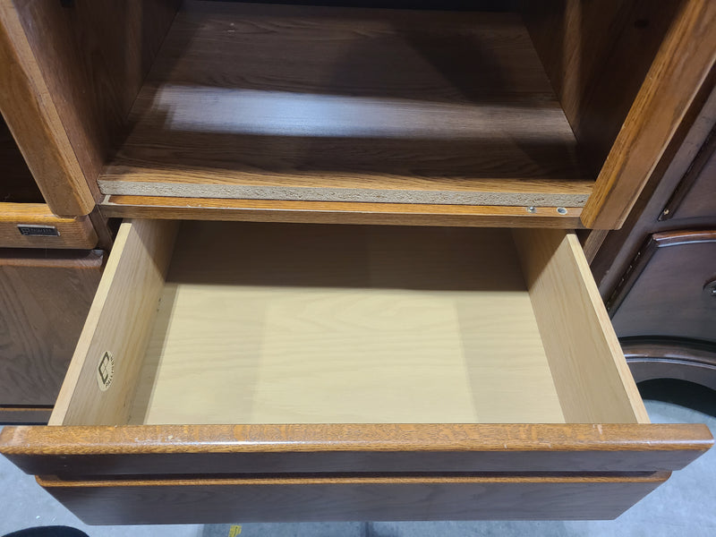 Classic Oak-Finish Media Console with Storage