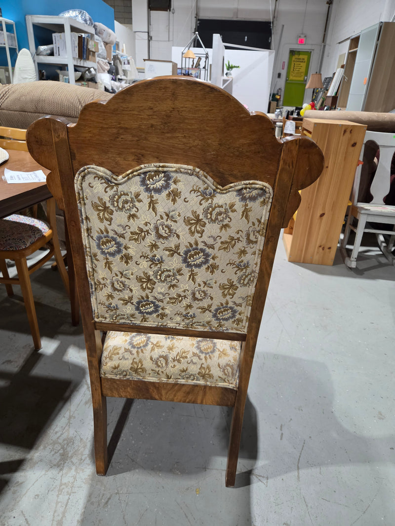 Vintage Carved Wood Accent Chair