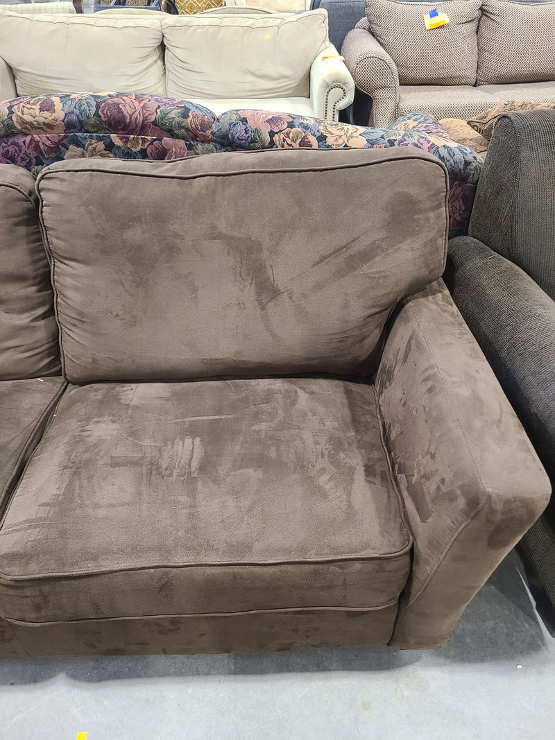 Brown Microfiber Two-Cushion Loveseat
