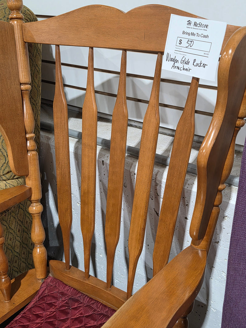 Wooden Glider Rocker Armchair