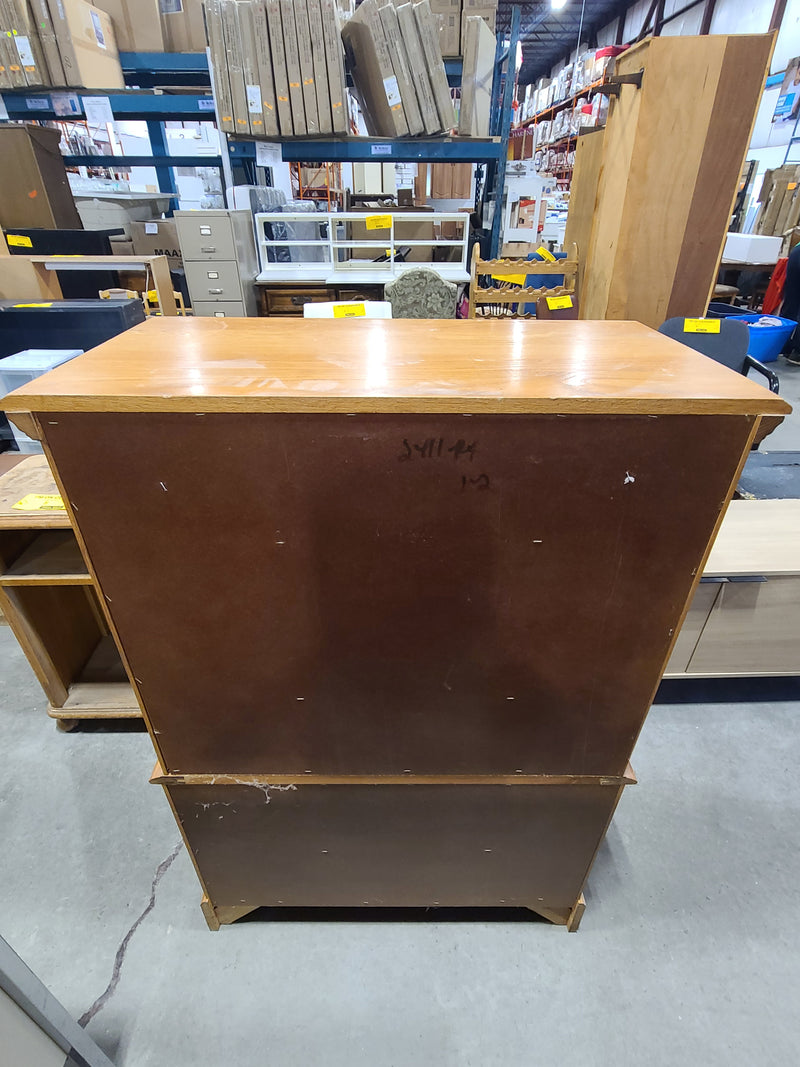 Traditional Golden Oak 5-Drawer Tallboy Chest of Drawers