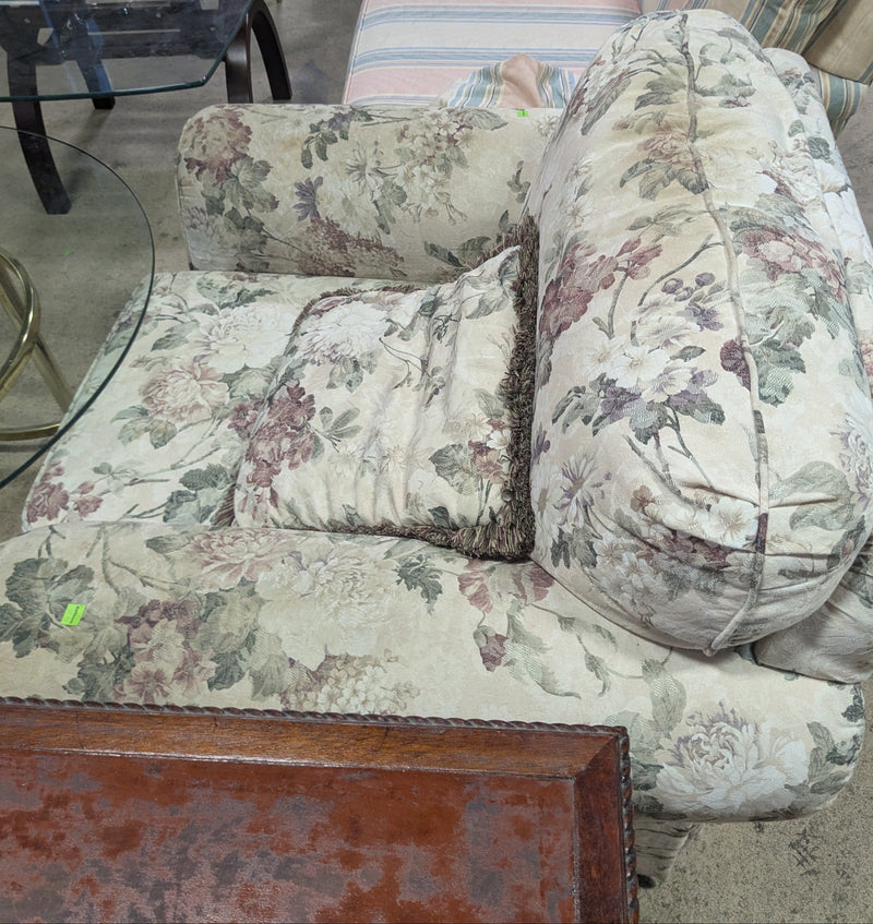 Beige Floral Armchair
