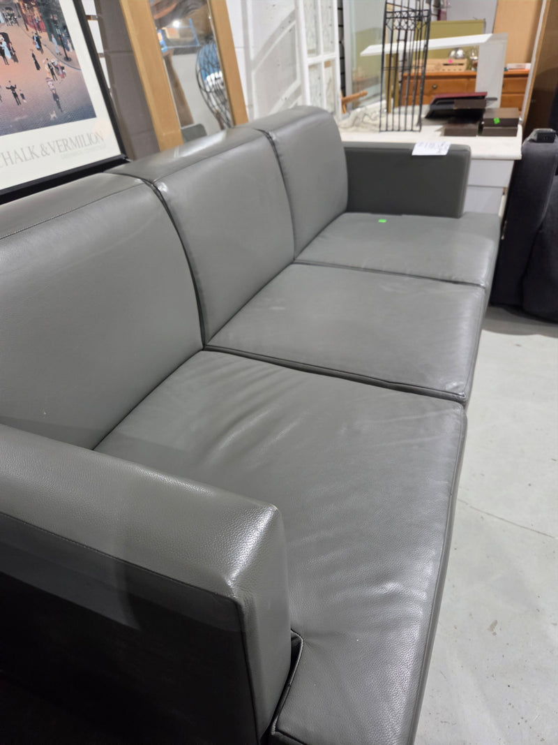 Modern Leather Grey Couch