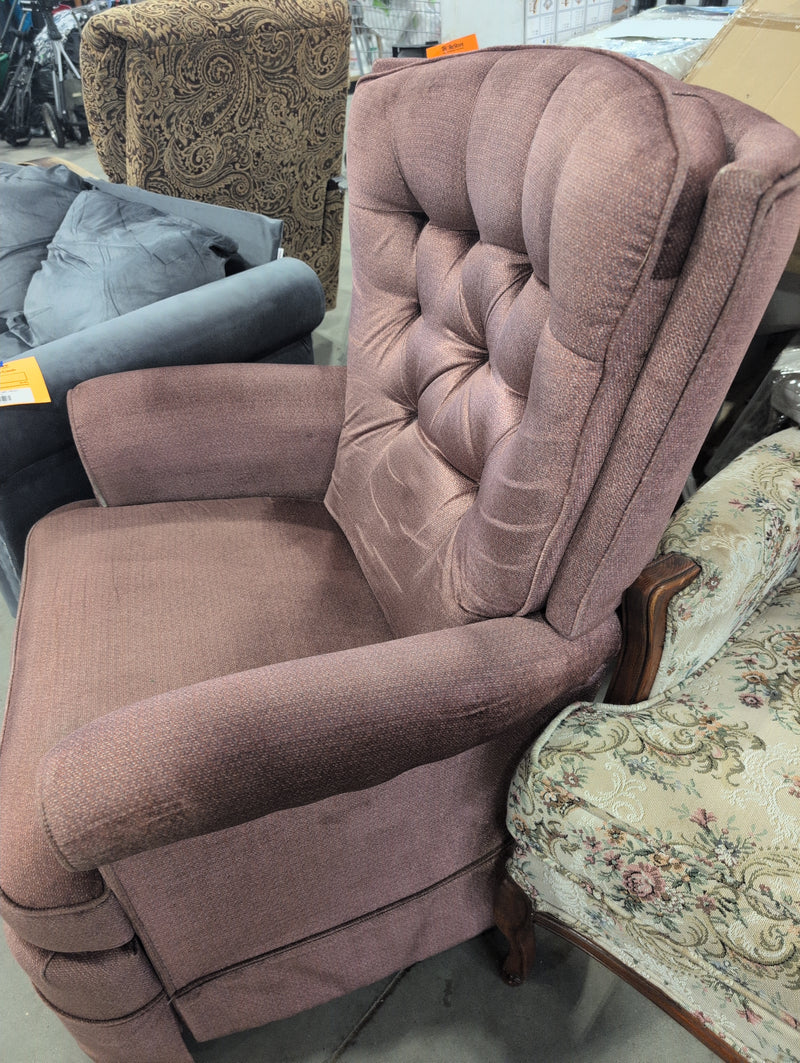 Pink/Reddish-Pink Recliner Armchair with Footrest