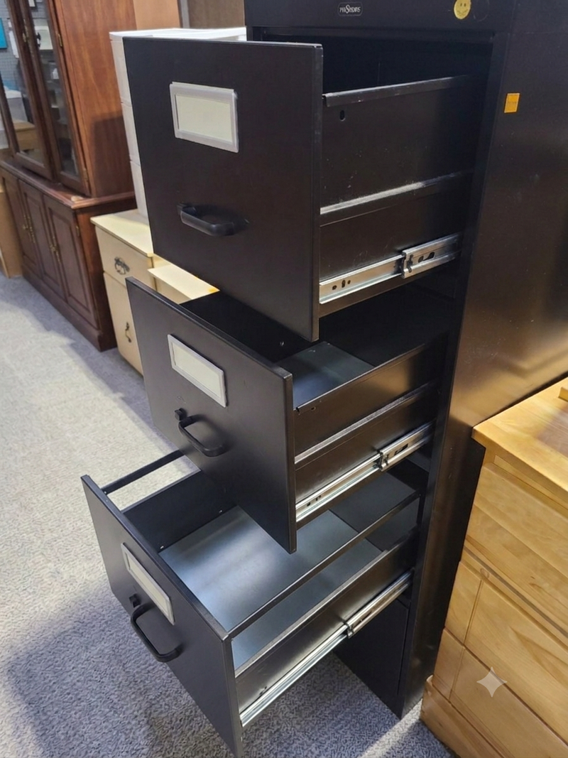 Classic 4-Drawer Vertical Metal Filing Cabinet in Black