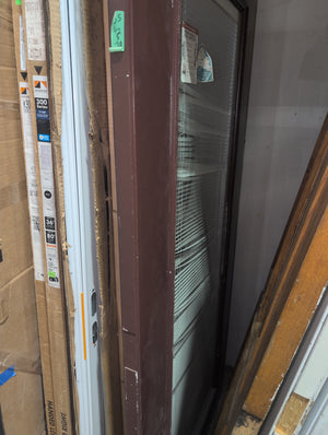 Purple Door with Glass Window and Blinds