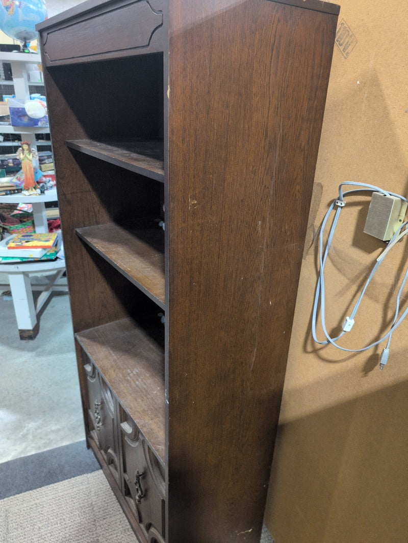 Bookcase with Lower Compartment and Holes