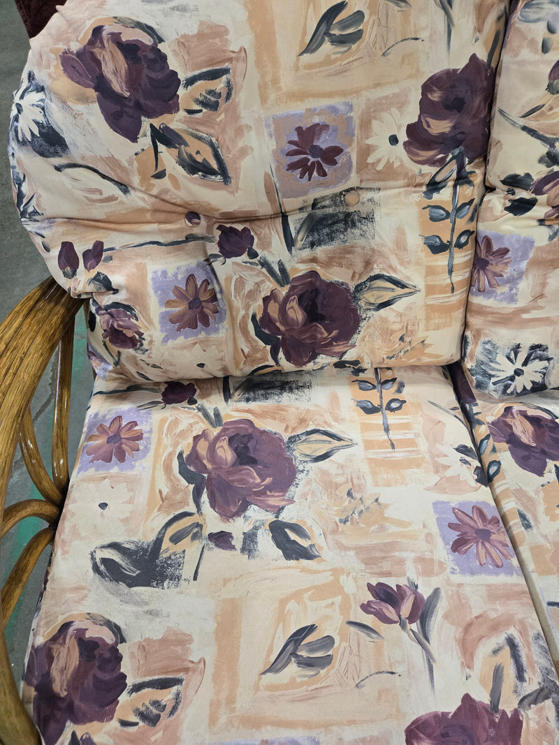 Vogel Rattan Floral Print 3-Seater Sofa