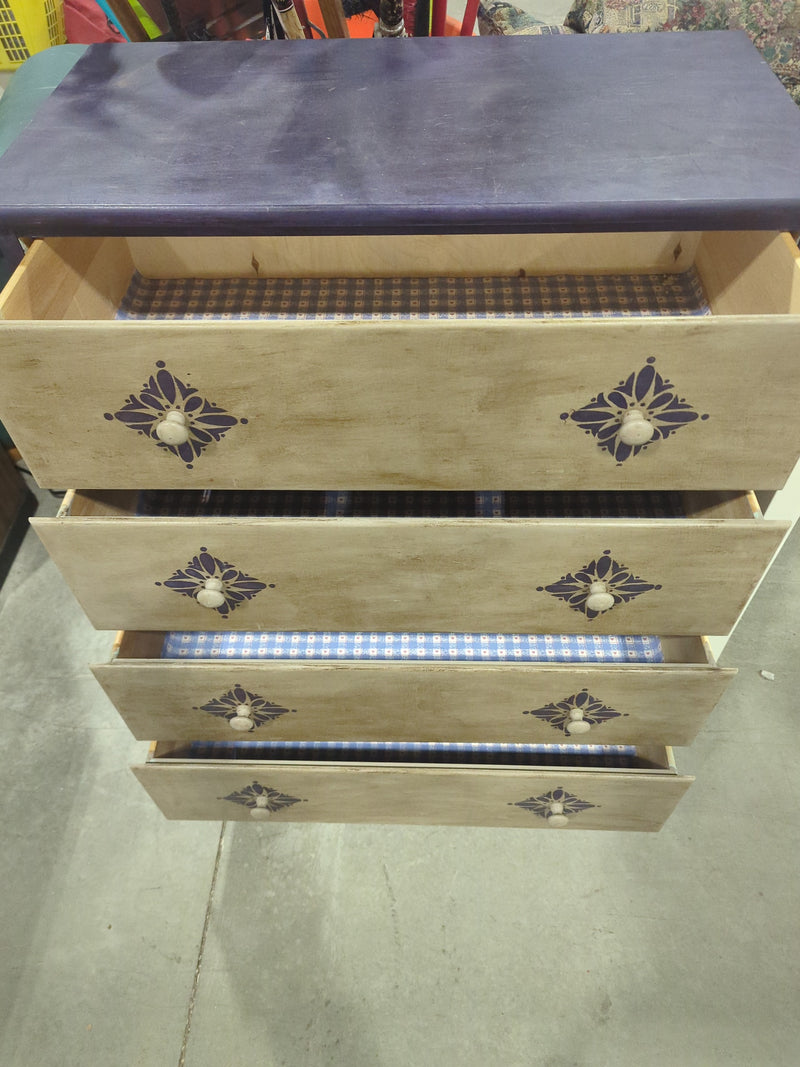 Upcycled Dresser with Printed Design