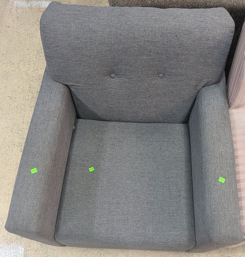Grey Button Tufted Accent Chair