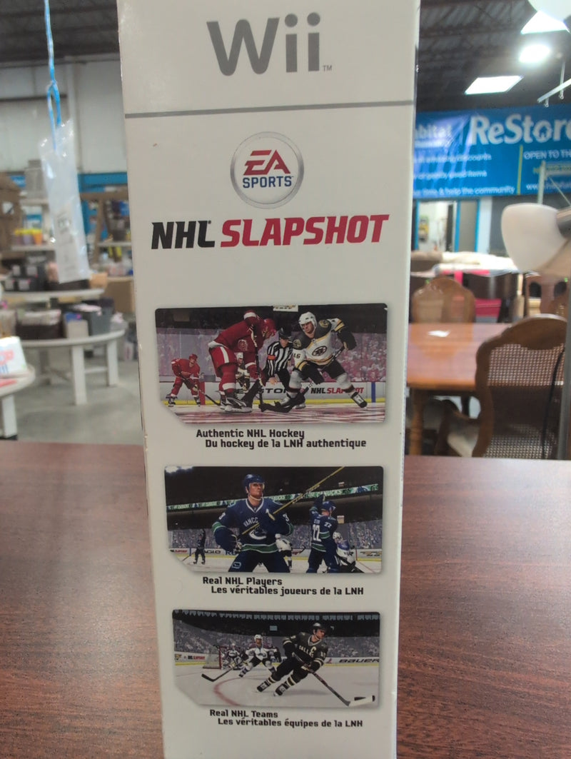 NHL Slapshot Wii Game and Hockey Stick Wii Remote and Nunchuk Holder