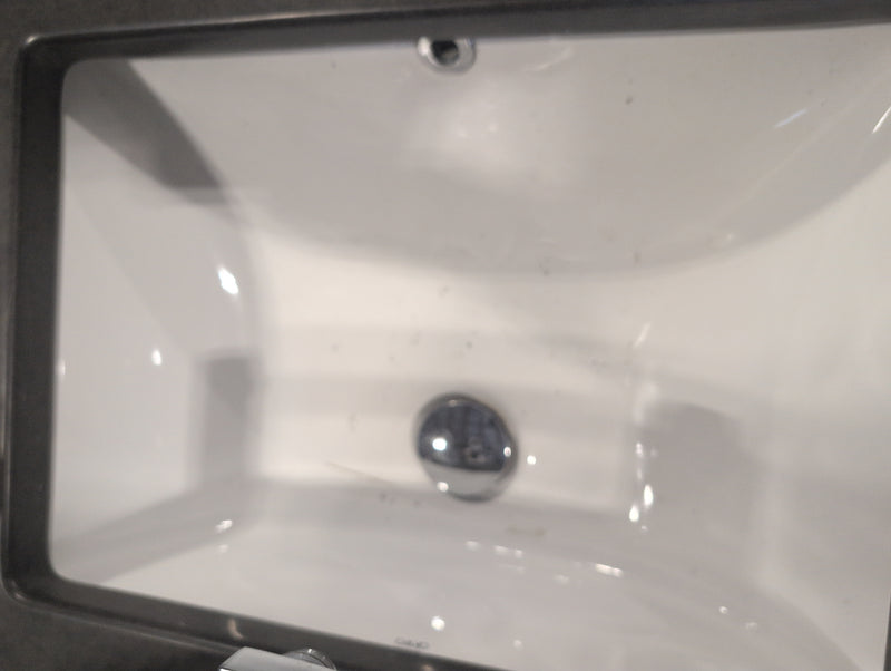 White Bathroom Vanity with Double Sink and Sparkly Handles