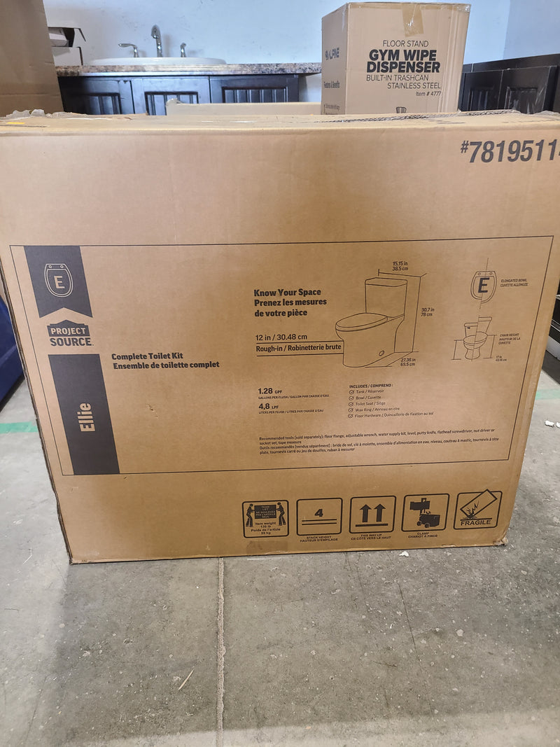Brand New Project Source Ellie White Elongated Complete Toilet Kit