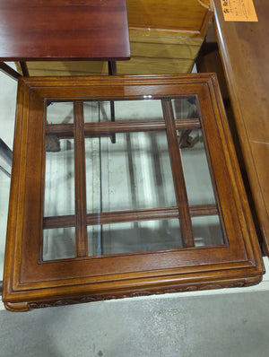 Glass topped side table