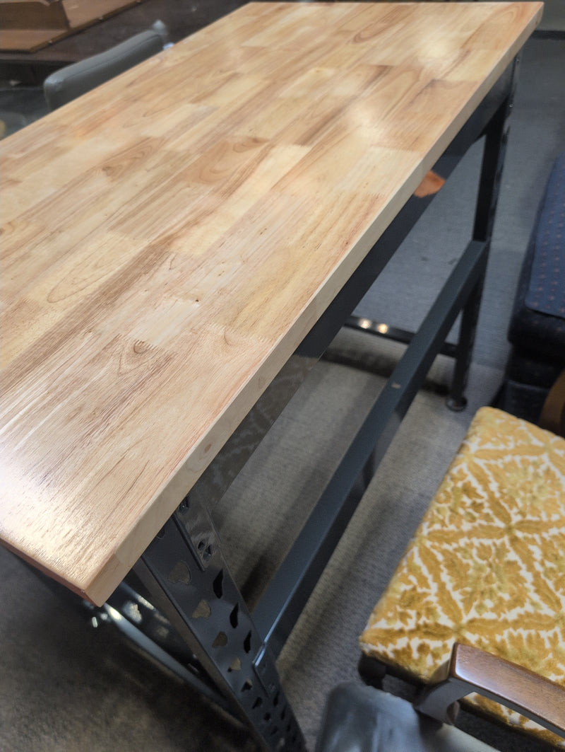 Brand New Wooden Work Table with Metal Base
