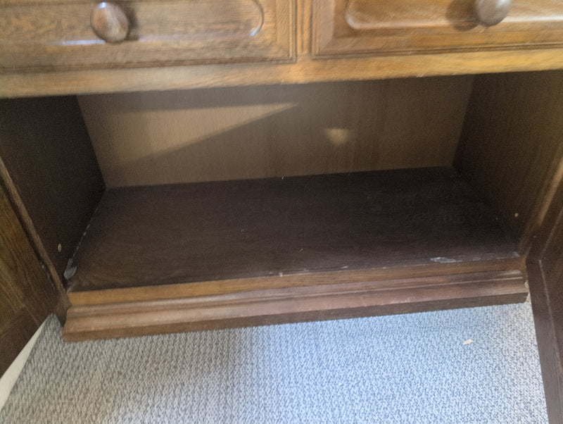 Dark Wood Buffet with Mirrored Shelf