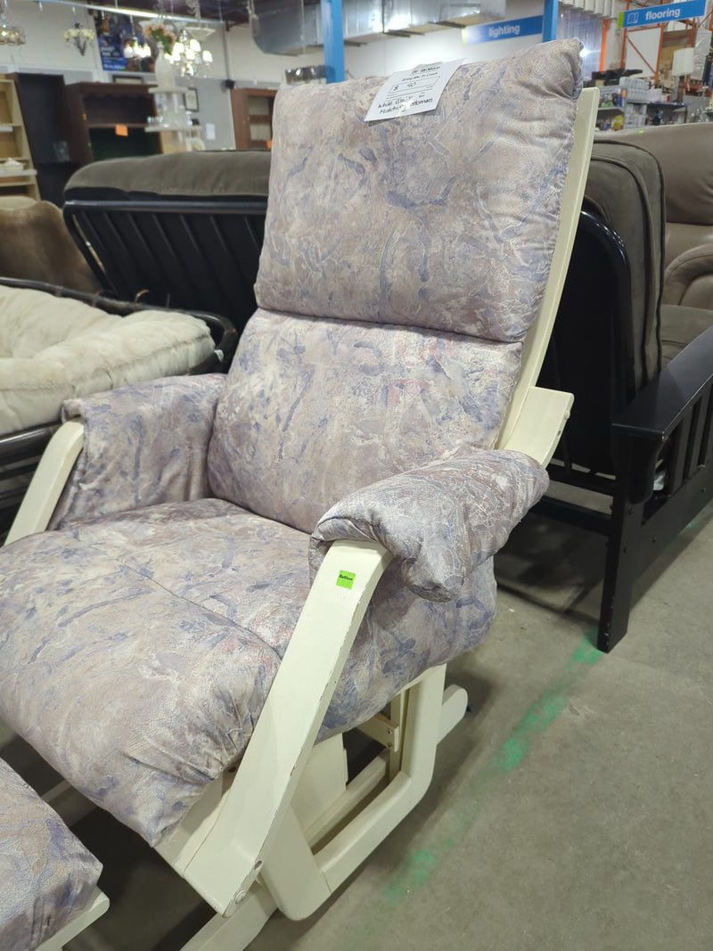 White Glider with Matching Ottoman