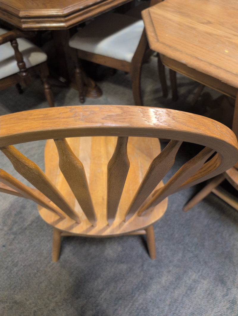 Light Brown Wooden Dining Table with 4 Matching Chairs