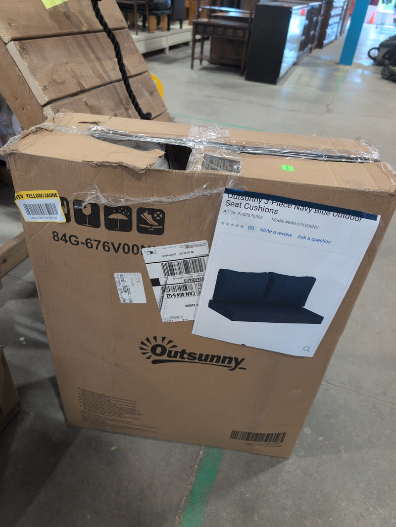 Outsunny 3 Piece Navy Blue Outdoor Seat Cushions