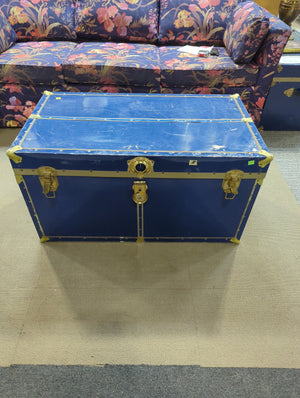 Blue Steamer Trunk with Keys