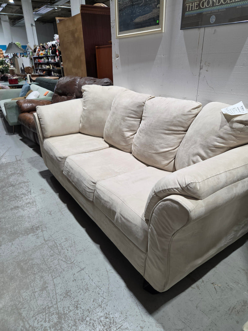 Plush Cream Colored 3-Seater Sofa