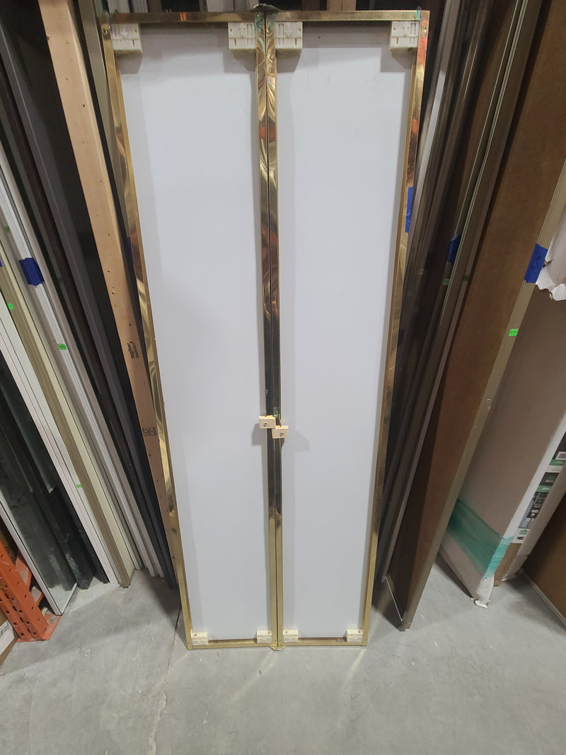 Excellent Condition Gold-Framed Bi-Fold Mirror Closet Doors