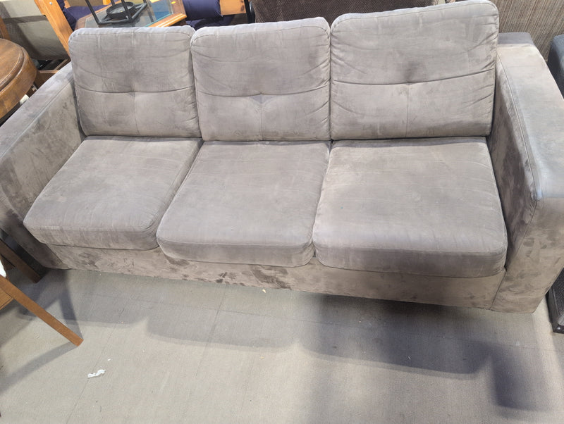 3 Seater Brown Sofa with Blue Pullout Bed with Floral Designs