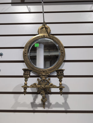 Antique Brass Girandole Mirror