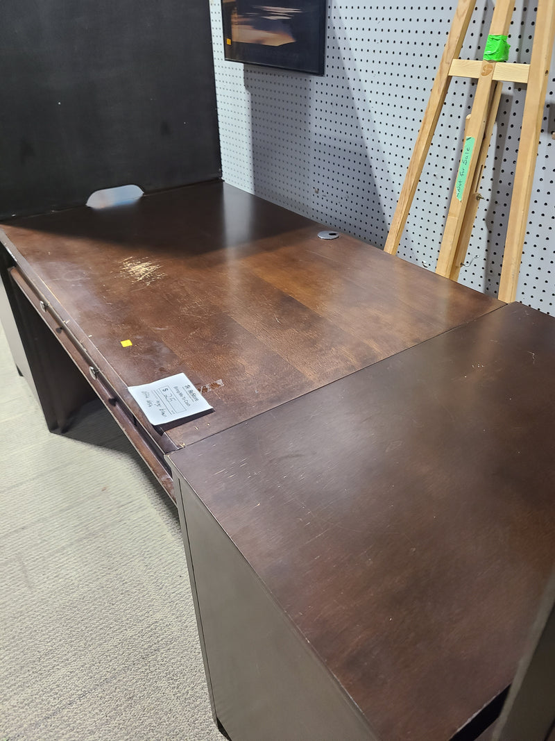 Spacious Functional Dark Wood Home Office Desk