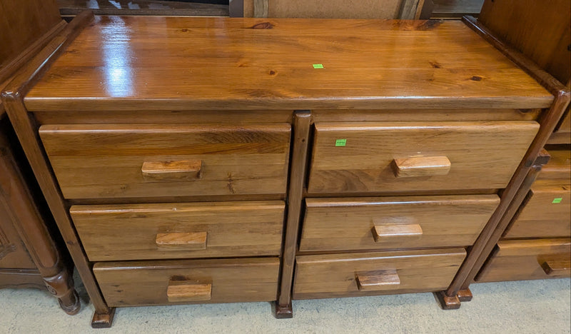 Rustic 6-Drawer Wood Dresser