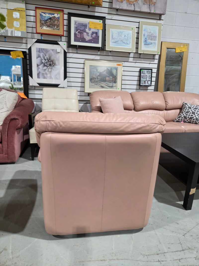 Vintage Dusty Pink Leather Armchair