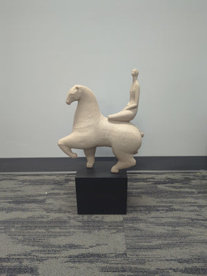 Horse Rider Art Pottery Sculpture