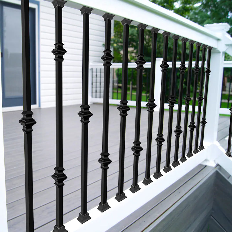 Nuvo Iron Royal Railing Collection "Versailles" Outdoor Stair Balusters – 25-1/8" x 1/2" (13-Pack)