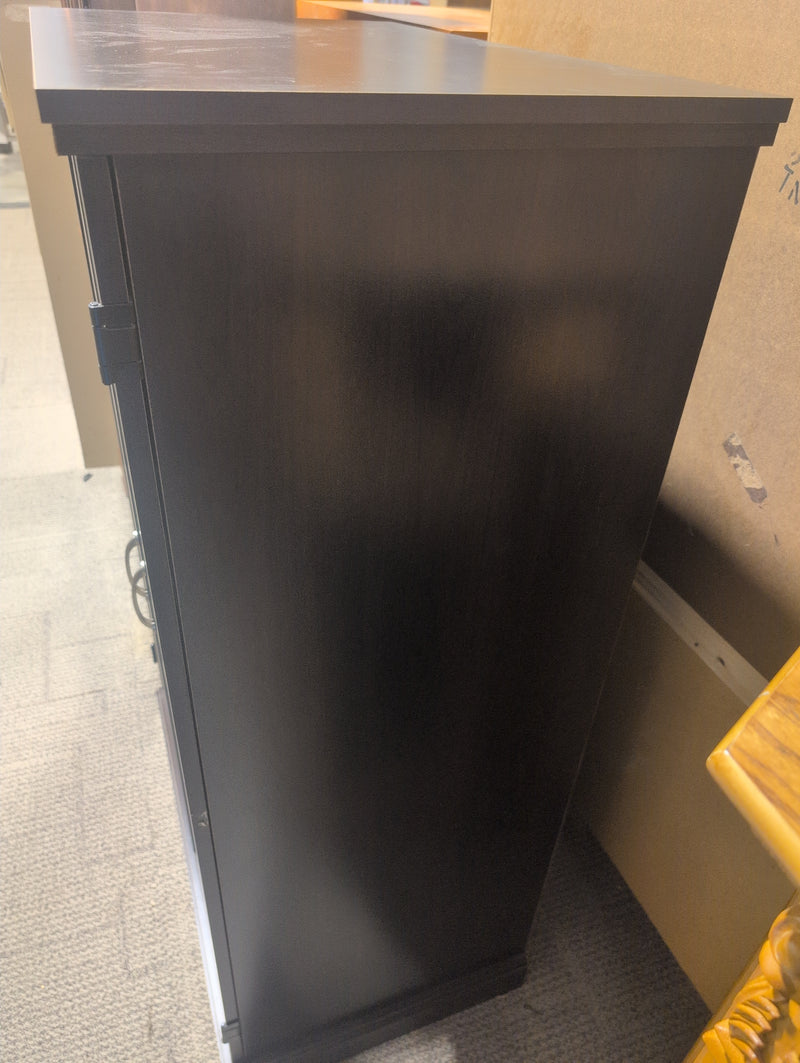 Varied Shelving Unit with Pull Out Shelf, Black