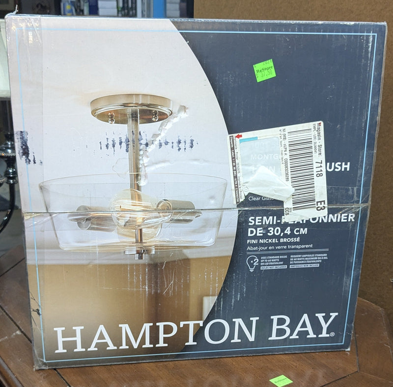 Hampton Bay Semi Flush Brushed Nickel Ceiling Light